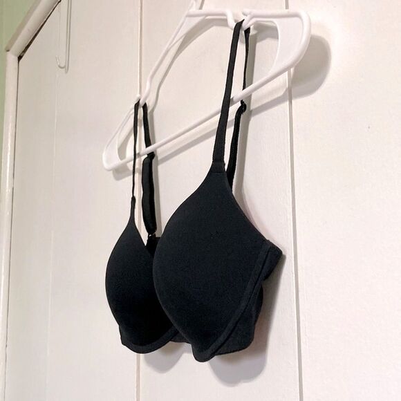 VICTORIAS SECRET PINK VS Where Everywhere Super Push Up Black Bra 34C - Picture 7 of 14